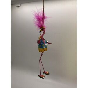 Tropical Flamingo Ornament Flip Flops Drink Bobble Head‎ Beach Christmas Decor